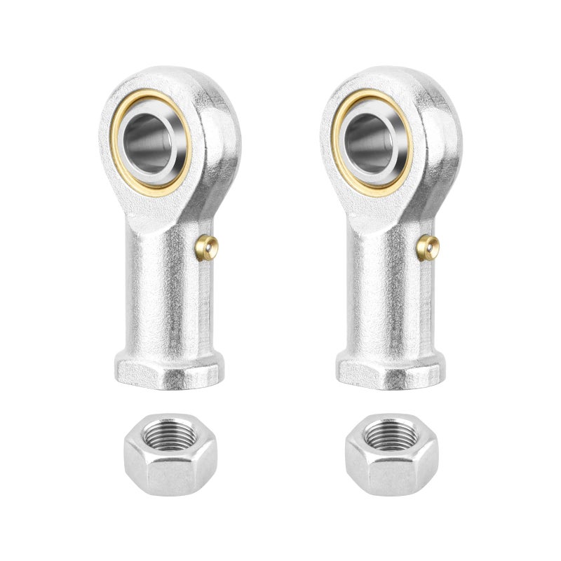 HiPicco PHSB7 Rod End Bearing 7/16 Inch Bore and 7/16-20 Right Hand Thread, Self-Lubricating Female Heim Joint Rod Ends,Includes Jam Nuts 2pcs - Image 1